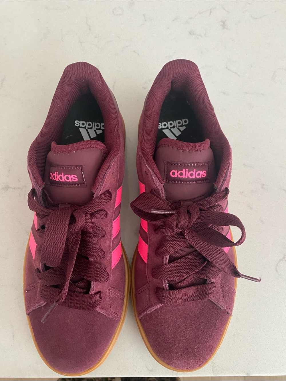 Adidas Women's Maroon & Pink Classic Low-Top Sneakers
